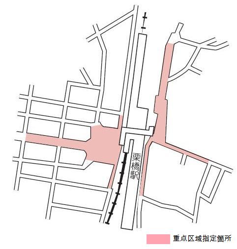 栗橋駅東西駅前とその周辺地図
