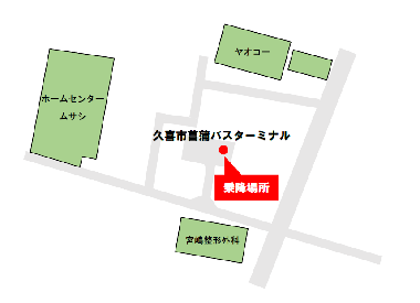 高速バス　久喜市菖蒲バスターミナル停留所（案内図）