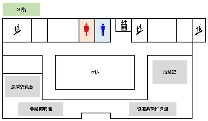 菖蒲行政センターの3階フロア図