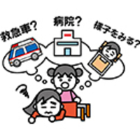 イラスト：夜間や休日の判断を迷う