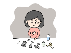 イラスト：オーバードーズの女性