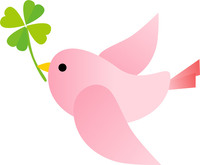 イラスト：ピンクの鳥
