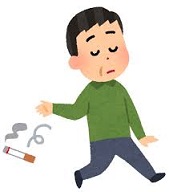 イラスト：吸い殻のポイ捨ては絶対に止めてください！