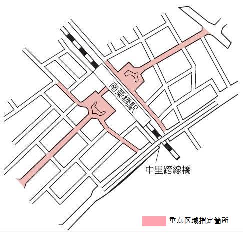 地図：南栗橋駅東西駅前とその周辺地図