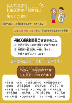 チラシの写真：外国人市民相談窓口周知チラシ(裏)