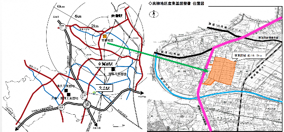 地図：産業団地広域位置図
