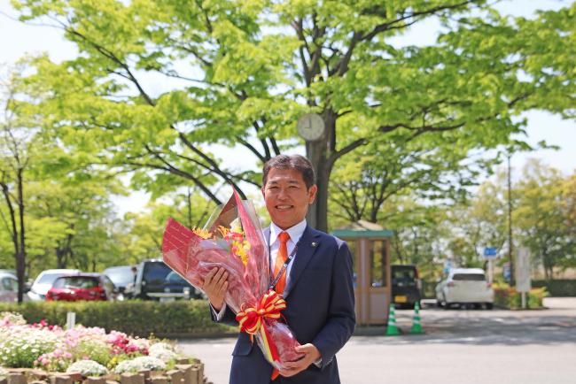 写真：久喜市長　梅田修一による就任あいさつ