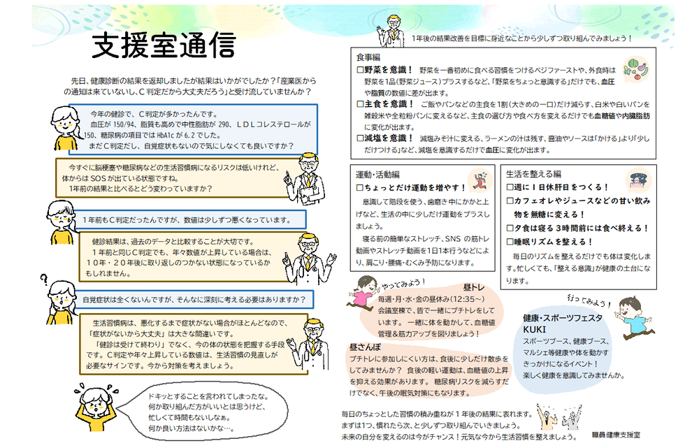 表紙の写真：支援室通信