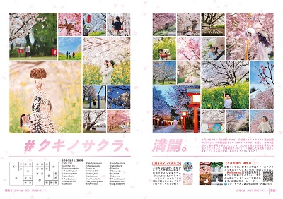 広報の写真：巻頭1から2ページ　広報紙×Instagram 特別企画 #クキノサクラ