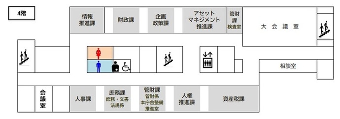 フロア図：本庁舎4階