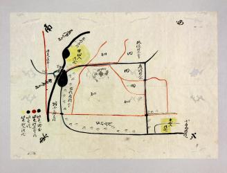 写真:岡田家文書 中里村絵図