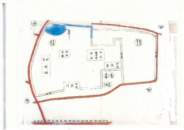 画像:明治時代に書かれた米津氏陣屋跡の図(国立公文書館蔵)
