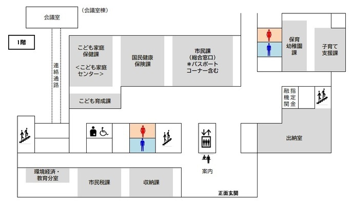 イラスト：本庁舎1階フロア図