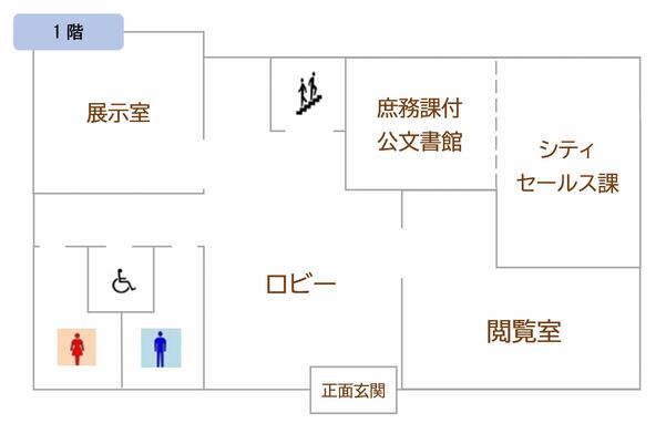 イラスト：公文書館1階フロア図