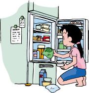 イラスト：買い物前に食材を確認