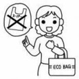 イラスト：レジ袋をやめてマイバッグに