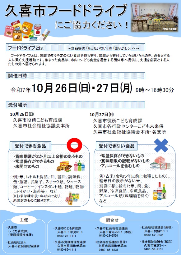 R7フードドライブのチラシ