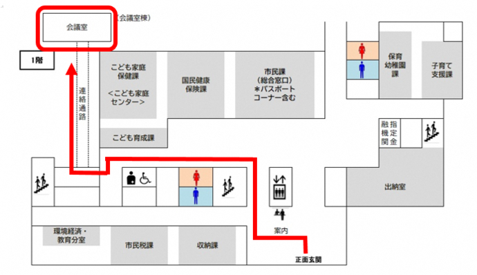 地図：久喜市役所会議室棟