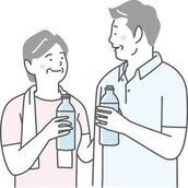 水分を摂取する人のイラスト