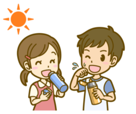水分を摂取する人のイラスト