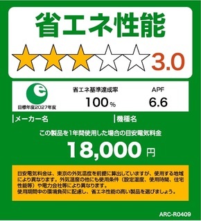 統一省エネラベルの例
