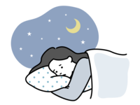 眠れない女性のイラスト