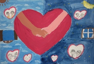 「みんなのしあわせ」の絵画