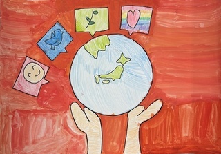 「世界に広がる幸せのアイコン」の画像