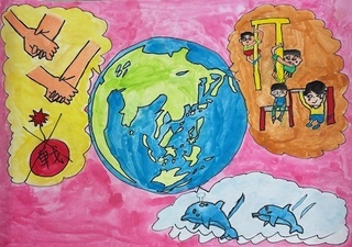 「自然たくさんの平和な町」の画像