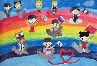 「みんなで向かおう平和な世界へ!」の画像