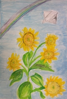 「ひまわりとにじ」の画像