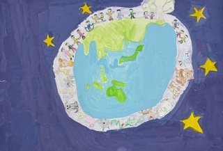 「世界のみんなが幸せにくらせますように」の画像