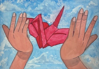 「世界平和を願う鶴」の画像