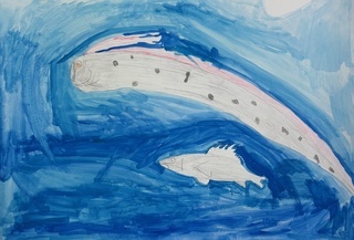 「海と魚のじゆうの絵」の画像