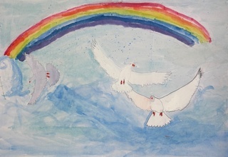 「にじと海とへいわバト」の画像