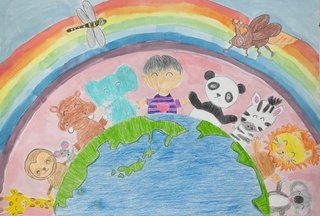 「どうぶつも虫もみんななかよし」の画像