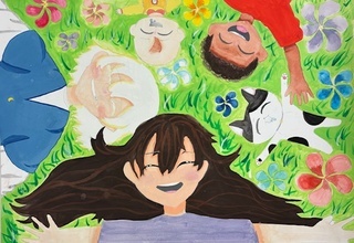 「私の好きな明るい世界」の絵画