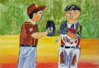 「いつもはライバル、今日はチームメイト」の画像