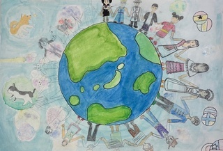 「世界中ともだち・平和」の画像