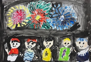 「みんなで花火」の画像