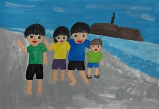 「仲良しのわ、海をこえてひろがれ」の画像