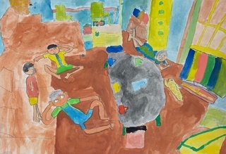 「家族みんなでテレビ団らん」の画像